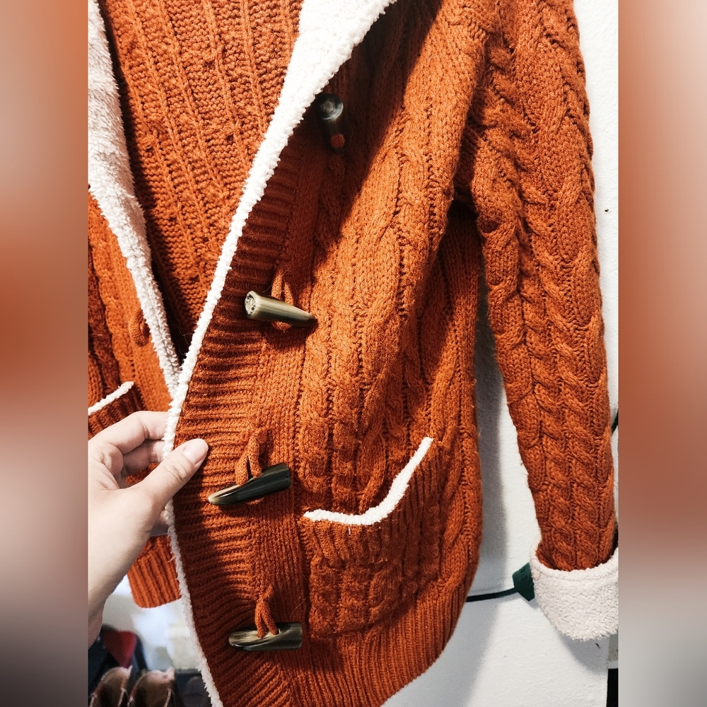 "CABELAS" WOMEN'S CABIN CARDI - PUMPKIN - Picture 2 of 4